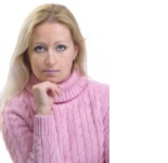 girl with pink turteleneck