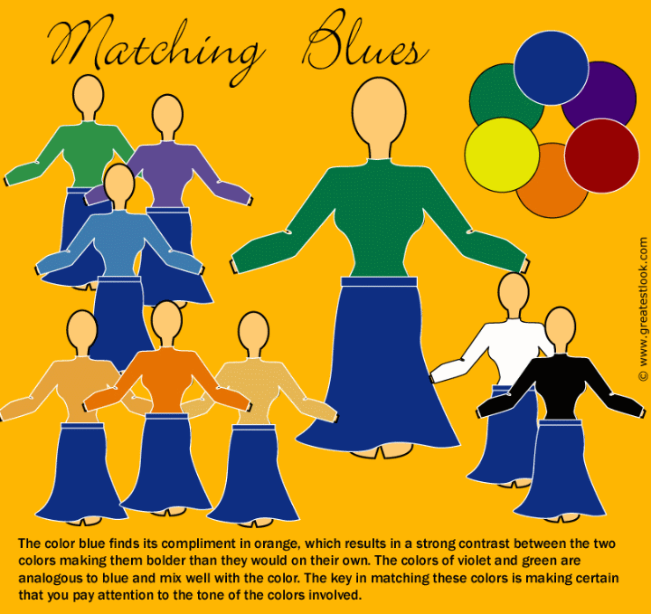 How to match blue clothes