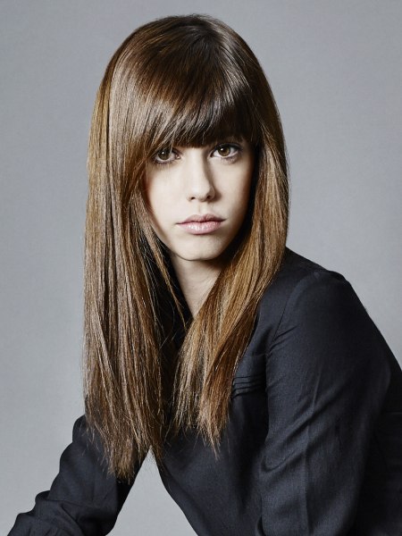 Long hairstyle with choppy layers