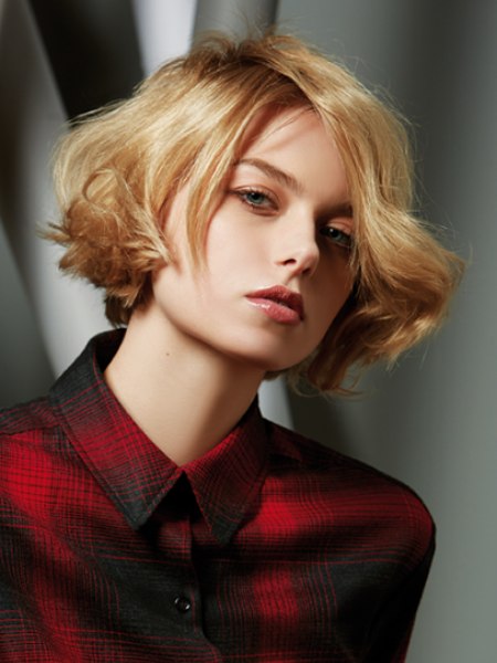 Wavy style for short hair