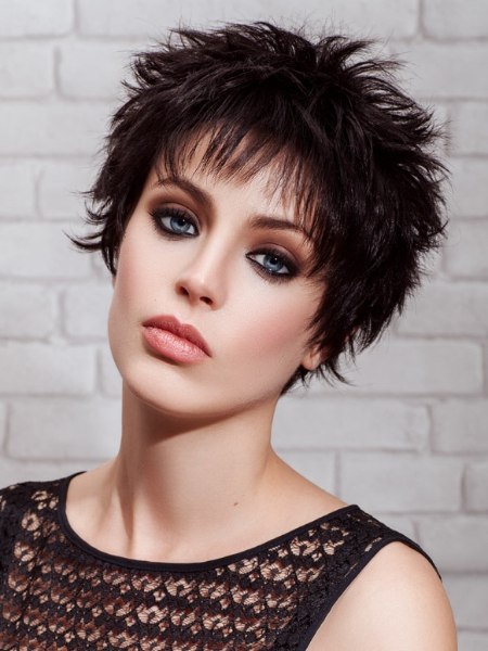 Shaggy short hairstyle