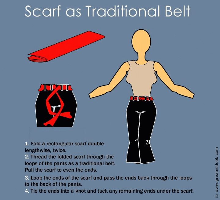 How to tie a scarf to wear it as a belt