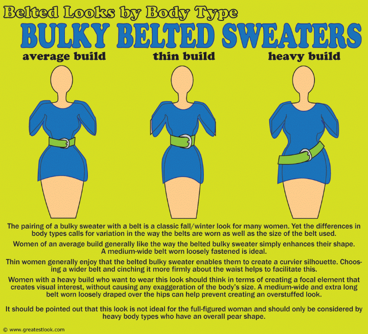 Bulky belted sweaters
