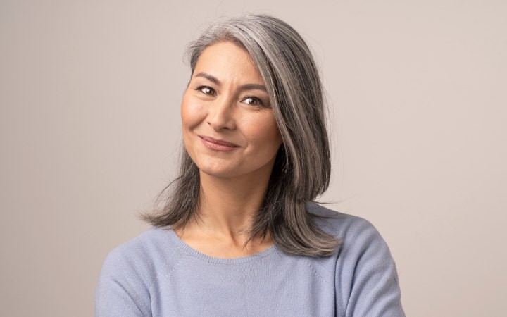 Woman with gray hair