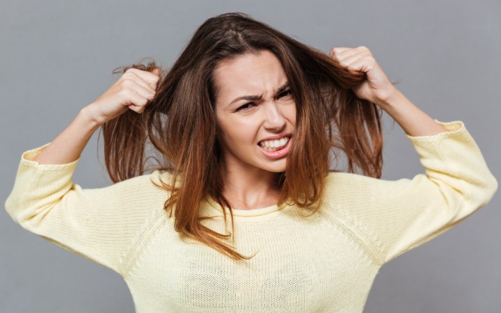 Woman with a hair problem