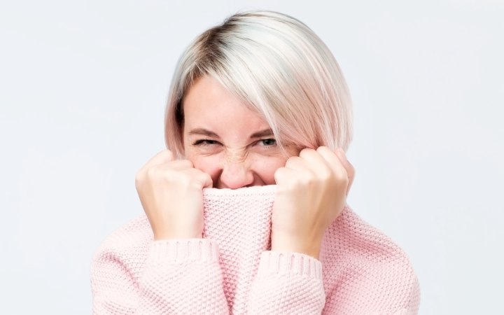 Woman with bleached hair