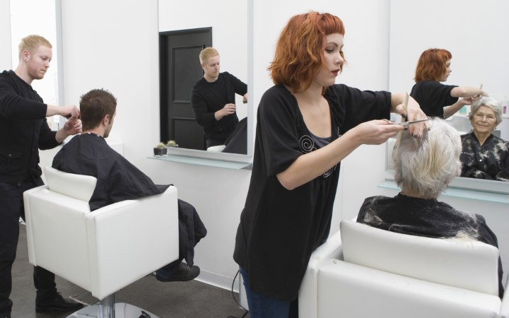 Older woman at a hair salon