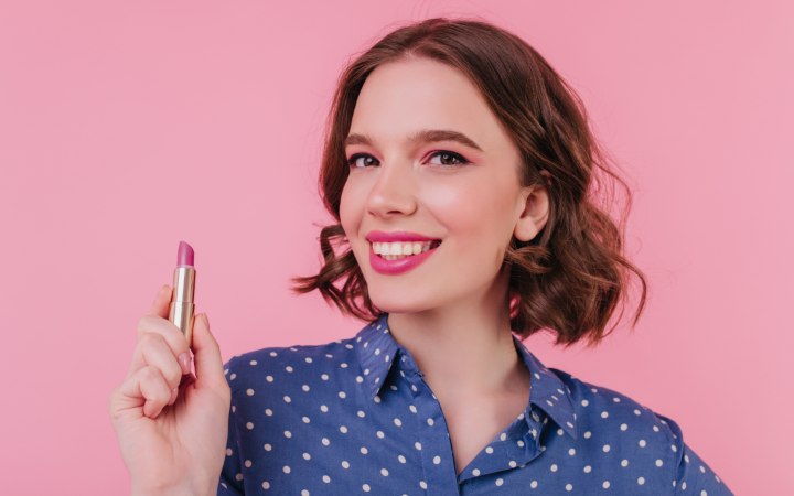 Woman with lipstick