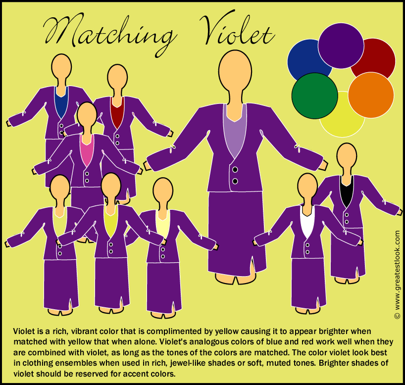 Matching violet clothes with other colors