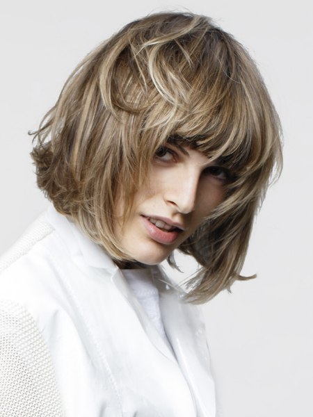 Short layered hairstyle