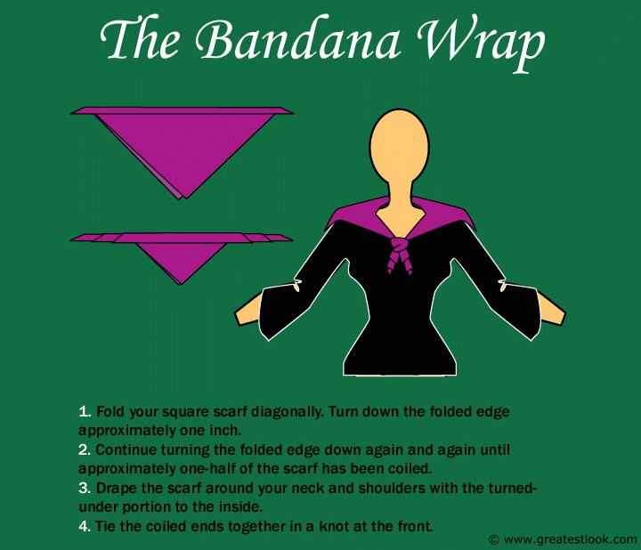 How to tie a scarf for a bandana wrap