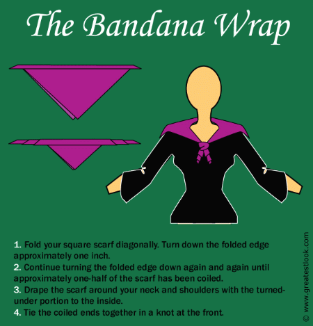 How to tie a scarf for a bandana wrap