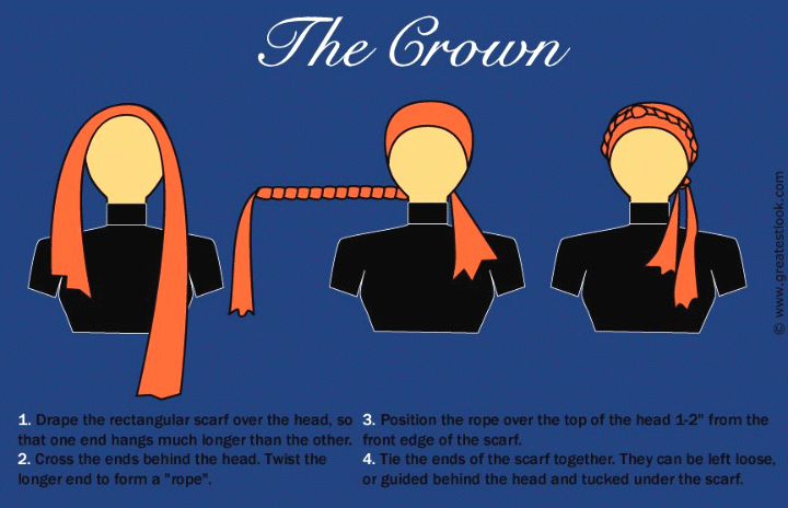 How to tie a crown scarf or head scarf