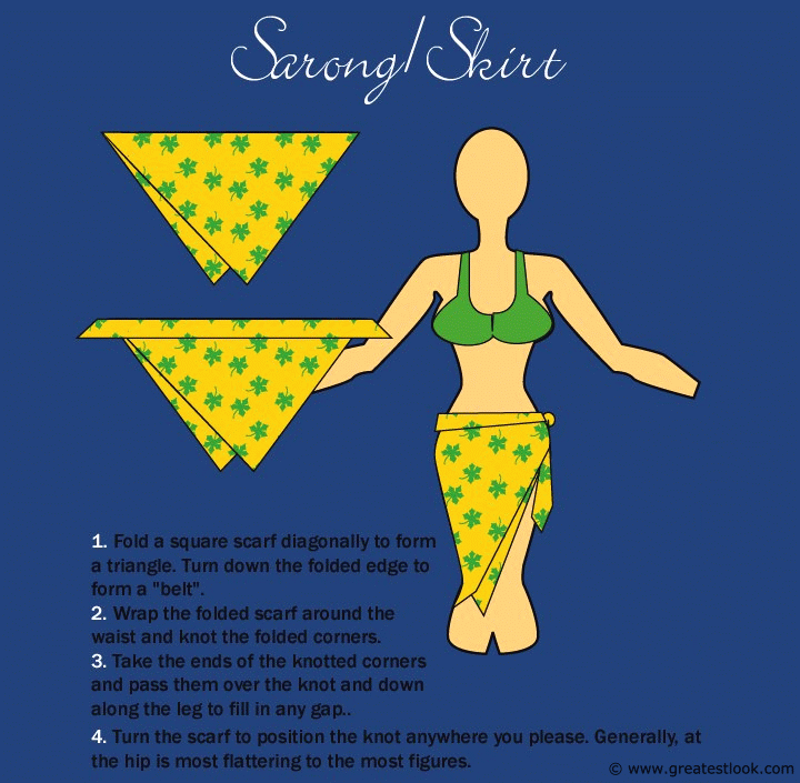 How to wrap a sarong skirt