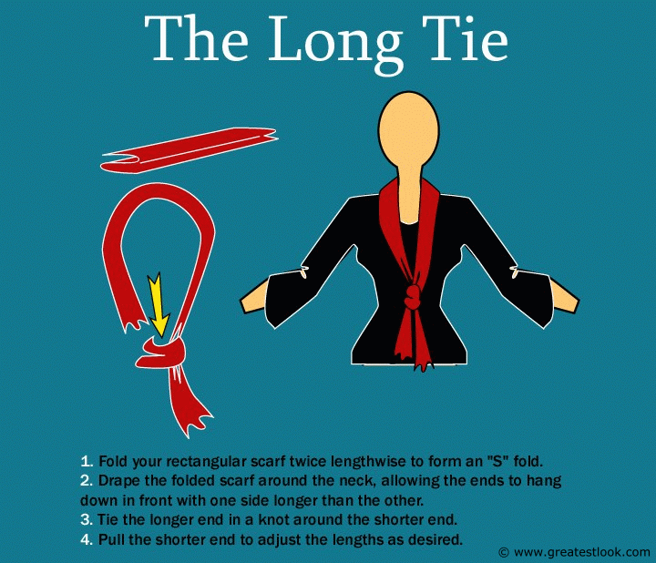 How to wrap a scarf as a long tie