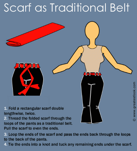 How to tie a scarf for a traditional belt