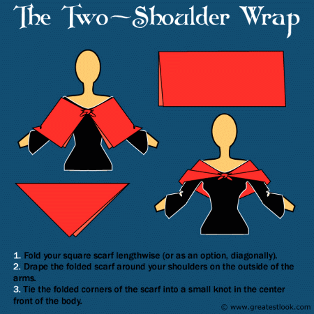 How to tie a scarf for a two-shoulder wrap